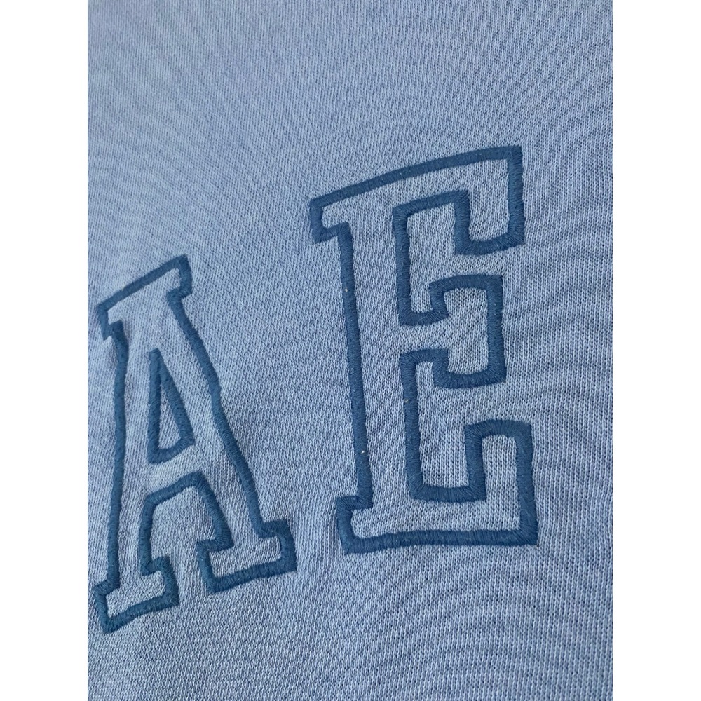 Aerie Womens Blue Embroidered Logo Crewneck Sweatshirt Oversized Fleece Medium - Picture 3 of 11